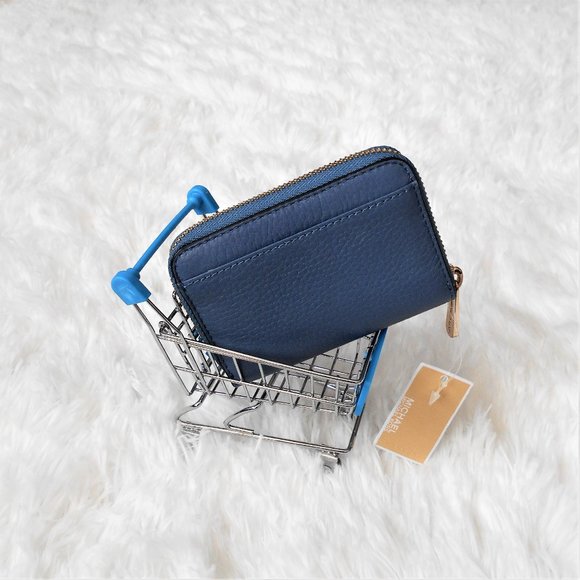 Michael Kors Fulton Zip Around Coin Case Denim - Picture 2 of 14